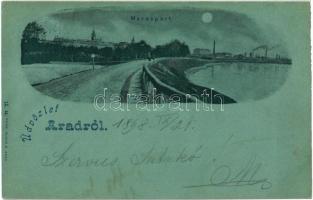 1898 Arad, Marospart és gyár holdfényben. Kiadja Bloch H 10. / Mures riverbank and the factory in moonlight (EK)