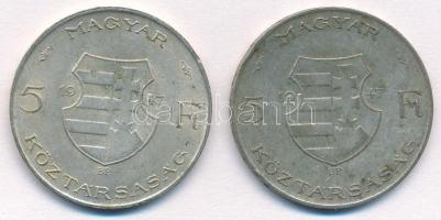 1947. 5Ft Ag "Kossuth" (2x) T:2,2-