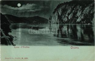 Orsova, Kazán szoros, Ó-Gradina holdfényben / Kasan / Cazane / gorge in moonlight (EK)