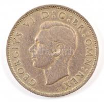 1948 Angol 2 shillingből készült gyűrű, jelzés nélkül, méret: 64-65 + angol 2 shilling (VI. György/I...