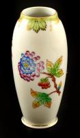 Herendi Viktória mintás kis váza, kézzel festett, jelzett, kis kopásnyomokkal, m: 9 cm