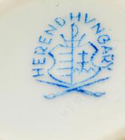 Herendi Viktória mintás kis váza, kézzel festett, jelzett, kis kopásnyomokkal, m: 9 cm