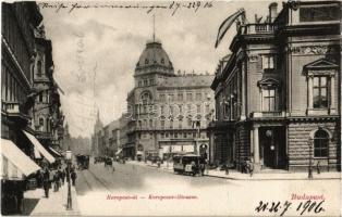 Budapest VIII. Rákóczi út (Kerepesi út), Blaha Lujza tér, villamos. Divald Károly 16. sz. (EK)