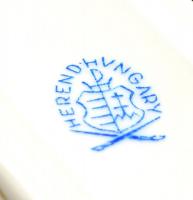 Herendi Viktória mintás fogpiszkálótartó, kézzel festett, jelzett, kopásnyomokkal, 6×8 cm