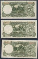 Kína/Köztársaság/Central Bank 1936. 5Y (3x) egymásutáni sorszámmal T:I