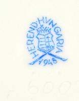 Herendi gyümölcsmintás bonbonier, kézzel festett, jelzett, lepattanással, 10×8,5×7 cm