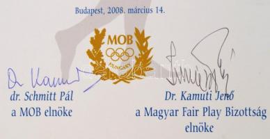 2008 Magyar Olimpiai Bizottság Fair Play életműdíj oklevél Gyarmati Dezső (1927-2013) olimpiai bajno...