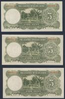 Kína/Köztársaság/Central Bank 1936. 5Y (4x) egymásutáni sorszámmal T:I