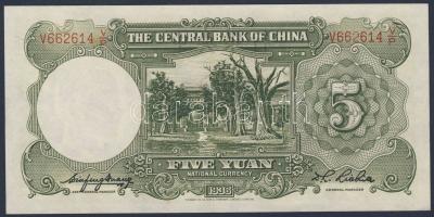 Kína/Köztársaság/Central Bank 1936. 5Y (4x) egymásutáni sorszámmal T:I