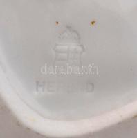 Herendi fehér mázas porcelán csirkepár, jelzett, hibátlan, m: 12 cm