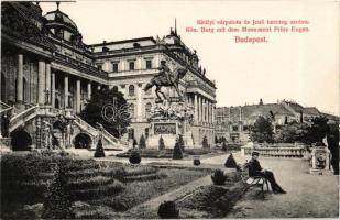 Budapest I. Királyi várpalota, Jenő herceg szobra. Divald Károly 1694-1908.