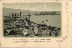 1898 Budapest, Buda és Szent Margitsziget. Rigler rt. litho