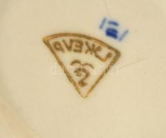 Jelzett dísz szamovár, kézzel festett, apró kopásnyomokkal, hiányos, m:21 cm