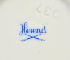 Herendi virágmintás kis tálka, kézzel festett, jelzett, kis kopásnyomokkal, d: 9 cm