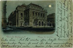 1900 Budapest VI. Magyar királyi Operaház, este