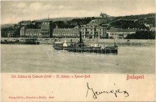 1900 Budapest II. Szent Lukács és Császár fürdő, gőzhajó