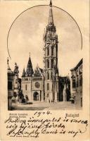 1903 Budapest I. Mátyás templom, Szentháromság szobor, Királyi vár. Divald Károly 149. sz. (EB)