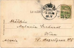 1905 Budapest XIV. Városliget, Fontaine csoport, szökőkút. Divald Károly 366. sz. (ázott sarok / wet...