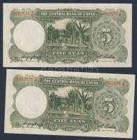 Kína/Köztársaság/Central Bank 1936. 5Y (5x) egymásutáni sorszámmal T:I