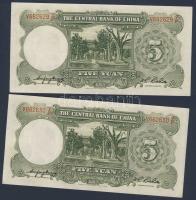 Kína/Köztársaság/Central Bank 1936. 5Y (5x) egymásutáni sorszámmal T:I