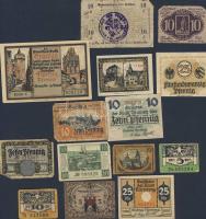 Német Birodalom/Weimari Köztársaság 1919-1921. klf városi szükségpénzek 14db T:II,II/III,III,IV(2x)