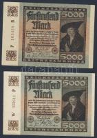 Német Birodalom/Weimari Köztársaság 1922. 5000M(2x) 2klf vízjellel! T:I-