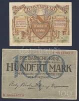 Német Birodalom/Weimari Köztársaság/Baden/Badische Bank 1918. 100M + 1922. 5000M + 1923. 10000M T:II,II/III