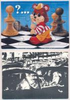 20 db MODERN sakk motívumlap, rajzokkal és karikatúrákkal / 20 modern Chess motive postcards with drawings and caricatures