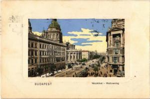 1909 Budapest VI. Váci körút (Bajcsy-Zsilinszky út), Szent István Bazilika, villamos, Fuvarleveleket felülvizsgáló iroda. Dr. Trenkler és Társa Bdp. 68.