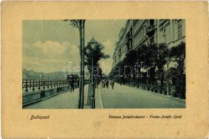 1911 Budapest V. Ferenc József rakpart, villamos. Dr. Trenkler és Társa Bdp. 50.