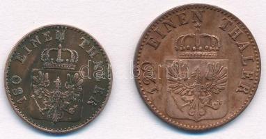 Német Államok/Poroszország 1855A 2pf Cu + 1864A 3pf Cu T:-1,2 patina German States/Prussia 1855A 2 P...