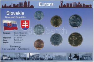 Szlovákia 2002-2007.10h-10K (7xklf) forgalmi szett T:1,-1 Slovakia 2002-2007. 10 Halierov - 10 Korun (7xdiff) coin set C:UNC,AU