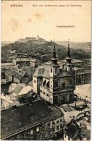 Brno, Brünn; Blick vom Rathausturm gegen den Spielberg, Dominikanerkirche / church, castle (fl)