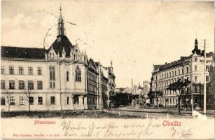 Olomouc, Olmütz; Alleestrasse / street (pinholes)