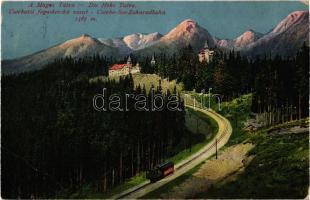 Tátra, Magas Tátra, Vysoké Tatry; Csorbatói fogaskerekű vasút / Csorba-See-Zahnradbahn / Strbské pleso / funicular railway by the lake (EB)