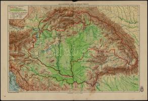 1942 Magyarország hegy- és vízrajzi térképe, hátoldalon Magyarország politikai térképe, kiadja: M. k...