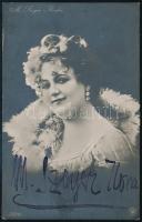 Szoyer Ilona operaénekesnő aláírása őt ábrázoló fotólapon