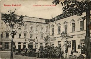 1913 Miskolc, Erzsébet tér, Korona szálloda, Krausz Lajos, Kurcz Ármin, Reinitz József üzlete. Kiadja Grünwald Ignác 186. (EB)