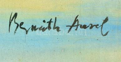 Bernáth jelzéssel: Fák az erdő szélén, olaj, vászon, üvegezett fa keretben, 80×60 cm