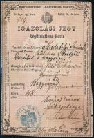 1863 Igazolási jegy nagyváradi földbirtokosnő számára / ID