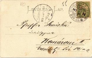 1902 Veszprém, Erzsébet tér és Erzsébet királyné (Sisi) szobor. Kiadja Köves Béla + Dombóvár-Győr 22...