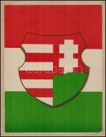 cca 1946 Kossuth-címer, lapra rögzített plakát, 35×27 cm