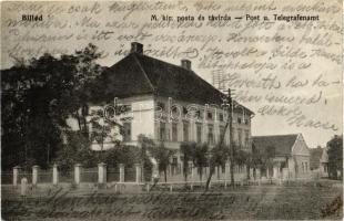 1913 Billéd, Biled; M. kir. posta és távirda hivatal. Kiadja Tenner Ignác / post and telegraph office (r)