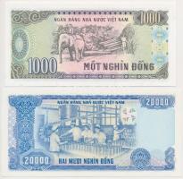 Vietnám 1985. 1D + 1988. 500D (2x) + 1000D + 1991. 20.000D T:I,I-
Vietnam 1985. 1 Dong + 1988. 500 ...