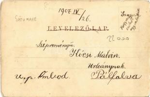 1907 Szatmárnémeti, Szatmár, Satu Mare; Vashíd, Zsidó (izraelita) templom, zsinagóga. Kiadja Lövy M....