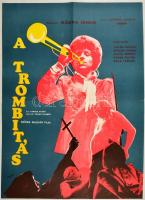 1979 A trombitás, színes magyar fillm plakátja, hajtott, kis szakadással, 56×40 cm