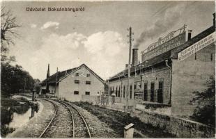 Boksánbánya, Németbogsán, Bocsa; Hammer Róbert bőrgyára, sínek. Szabonáry Károly fényképe / Lederfabrik / leather factory, tramway (EK)