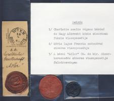 1800-1881 3db viaszpecsét, leírással