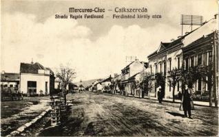 1940 Csíkszereda, Miercurea Ciuc; Ferdinánd király utca / Strada Regele Ferdinand / street + "1940 Csíkszereda visszatért" So. Stpl