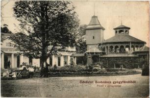 Szobránc, Szobráncfürdő, Kúpele Sobrance; Fürdő a gyógykúttal. Kiadja Ignáczy Géza fényképész / spa, bathing house, well (r)